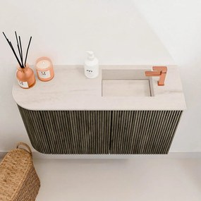 Mondiaz Joya DLux 70cm toiletmeubel ronding links shadow met wastafel faye rechts 1 kraangat meli
