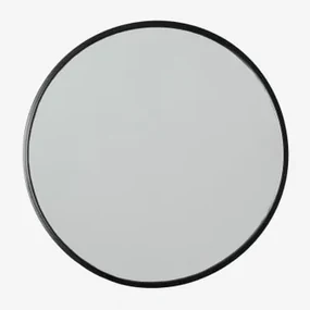 Ronde Ijzeren Wandspiegel (ø45 Cm) Oliverton Zwart - Sklum