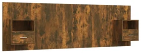 vidaXL Hoofdbord met kastjes bewerkt hout gerookt eikenkleurig