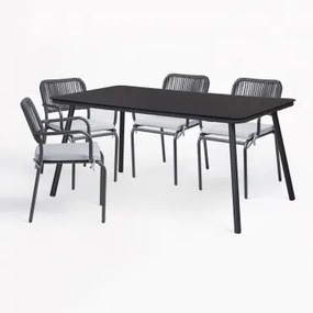 Tuinset Met Tafel En 4 Stoelen Arhiza Donkergrijs - Sklum