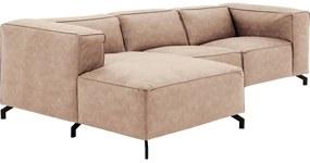 Goossens Bank Calvin beige, micro leer, 2,5-zits, modern design