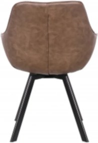 Eetkamerstoel - Ringo - Draaibaar - Lederlook bruin