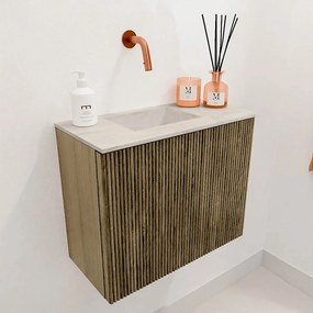 Mondiaz Joya DLux 50cm toiletmeubel dusk met wastafel faye links zonder kraangat ostra
