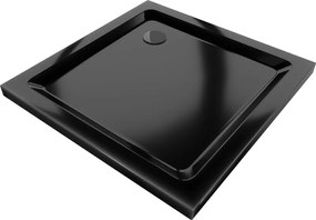 Mexen Flat vierkante douchebak slim 90 x 90 cm, zwart, zwarte sifon - 40709090B