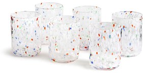 Set van 6 gespikkelde glazen, Dotio