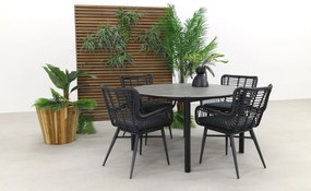 Jasmine black/Arezzo 130 cm. tuinset - 5-delig