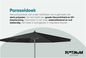 Platinum Riva stokparasol 3,5 m. rond - Taupe