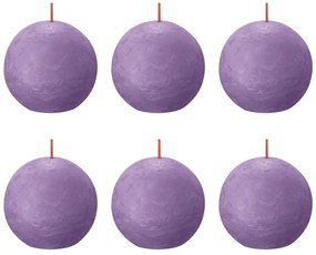 Bolsius Bolkaarsen Shine 6 st rustiek 76x190 mm levendig violet