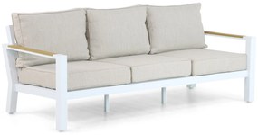 Stoel en Bank Loungeset 5 personen Aluminium/Polywood (teakfinish) Wit  Lifestyle Garden Furniture Bilbao