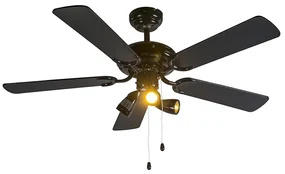 Moderne Plafondventilator met lamp zwart - Mistral 42 Modern GU10 rond Binnenverlichting Lamp