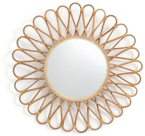 Spiegel in rotan en bamboe, zon modelØ50 cm, Nogu