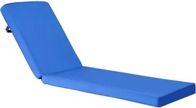 VEVOR Ligstoelkussens, 1830x533x75 mm, Waterbestendig en kleurvast, Ligstoelkussens met strikken, Dikke Ligstoelkussens voor Zwembad, Blauw