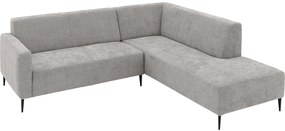 Goossens Zitmeubel Key West grijs, stof, 2-zits, modern design met ligelement rechts