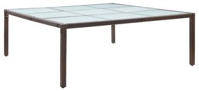 vidaXL Tuintafel 200x200x74 cm poly rattan bruin