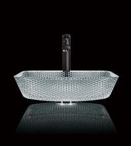 Sapho Skyfall glazen waskom 40x40cm