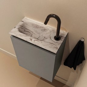 Mondiaz Ture DLux toiletmeubel 40cm smoke met wastafel glace links met kraangat