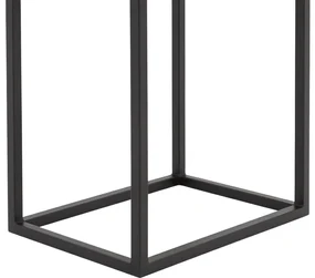 Goossens Nachtkastje Vide, Met blad en lade 45 cm b x 65 cm h x 30 cm d met onderstel metaal zwart ral 9005
