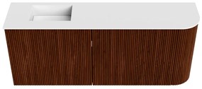 Mondiaz Joya 100cm toiletmeubel ronding rechts ruby met wastafel faye links 1 kraangat talc
