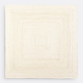 Vierkant vloerkleed in bleached jute, Aftas