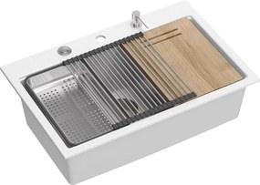 granieten spoelbak MARC 110 WORKSTATION White