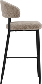 Mazzoni IRIS Latte Beige (stof Monza 60)/zwart onderstel - GESTOFFEERDE BARKRUK VOOR KEUKEN/BAR