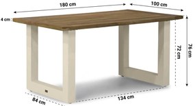 Tuinset 4 personen 180 cm Aluminium/teak Taupe Lifestyle Garden Furniture Faro/Talai