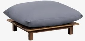 Acaciéhouten Poef Brina Blauw Grijs - Sklum