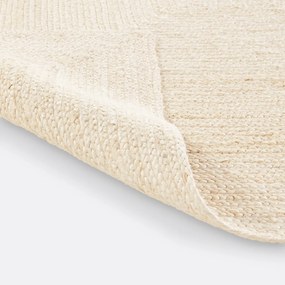 Vierkant vloerkleed in bleached jute, Aftas