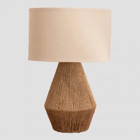 Vasil Linnen Tafellamp Bruin Natuurlijk - Sklum