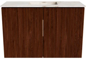 Mondiaz Joya DLux 60cm toiletmeubel ruby met wastafel faye midden zonder kraangat frappe