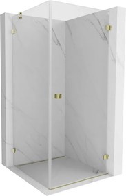 Mexen Lunar-B draaideur douchecabine rechts 80 x 80 cm, transparant, goud - 832-080-080-50-00-P