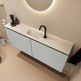 Mondiaz Ture DLux toiletmeubel 120cm greey met wastafel ostra midden met kraangat