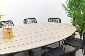 Taste Barista - Antraciet / GI Edison 280x140 cm. tafel - ovale tuinset