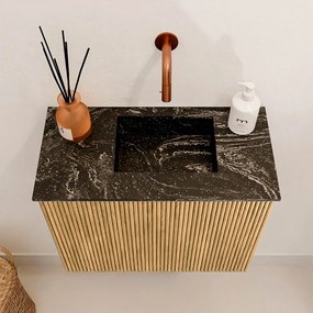 Mondiaz Joya DLux 50cm toiletmeubel oak met wastafel faye rechts zonder kraangat lava