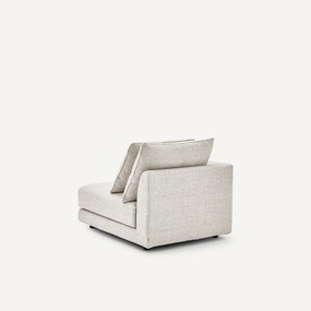 Halve bank links, modulair, van gevlekt canvas, TIBERIO