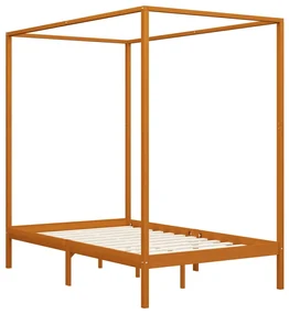 vidaXL Hemelbedframe massief grenenhout honingbruin 120x200 cm
