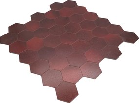 Zelfklevende Mozaïektegels Metaal | Hexagon Bordeaux | 28,8×29,2 cm | Keuken, Bad &amp; WC