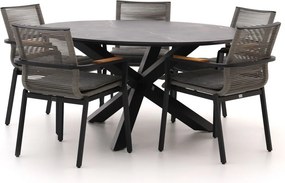 Diningset Bellagio  | 5 personen sintered stone | Tuinset stapelbaar | 6-delig | Kees Smit Tuinmeubelen