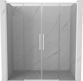 Mexen Rox Duo schuifbare douchedeuren 190 cm, transparant, wit - 8C2-190-002-20-00