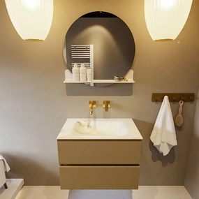 Mondiaz Vica DLux badmeubel 70cm oro 2 lades met wastafel frappe midden zonder kraangat
