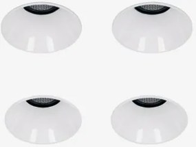 Pack Van 4 Inbouw Led Downlights Zonder Rand, Trimless, Rond Ø6,8 Cm Voor Buitengebruik In Aluminium Orelva Wit & Warm Wit 3000k & 23º & 11 W - Sklum