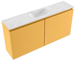 Mondiaz Ture DLux toiletmeubel 100cm ocher met wastafel opalo midden zonder kraangat