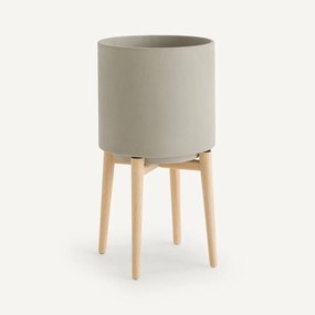 Bloempot op poot in hevea, H58,5cm, Florian