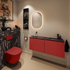 Mondiaz Ture DLux toiletmeubel 120cm fire met wastafel lava links zonder kraangat