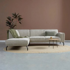 Moderne Hoekbank Beige Ottoman Links