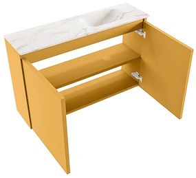 Mondiaz Ture DLux toiletmeubel 80cm ocher met wastafel frappe rechts zonder kraangat