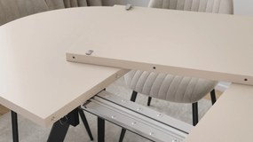 Mazzoni ALMO Kasjmier / zwarte poten - OVALE UITSCHUIFTAFEL 120-220 cm VOOR 10-12 PERSONEN