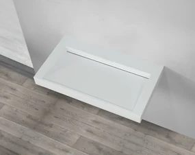 Saniclear Hoya solid surface wastafel 80x45,5cm zonder kraangat mat wit