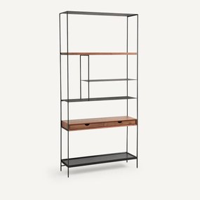 Boekenrek in notenhout Tidder