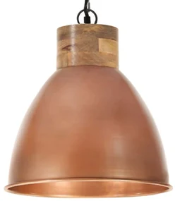 vidaXL Hanglamp industrieel E27 46 cm ijzer en massief hout koperkleur